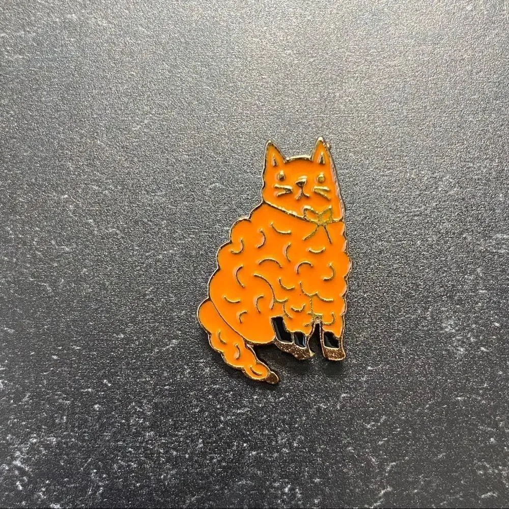 Ginger Cat Kitty Enamel Pin/ Brooch